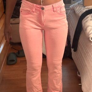 Pink straight jeans